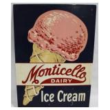 Monticello Dairy Ice Cream Metal Sign - 20" x 28"