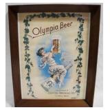 Framed Olympia Beer Print - 16.5" x 21"