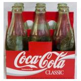 6 Glass Coke Bottles in Carrier 8x7x5