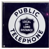 Public Telephone Flange Sign 11x11.5"