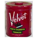 Velvet Pipe and Cigarette Tobacco Tin 6"