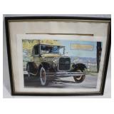Framed 1929 Ford Cabriolet Print - 21" x 17"