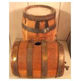 2 pc - Vintage Log Barrels - 19" x 7"