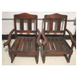 2 pc Set Rocking Chairs - 17" x 14" x 22"