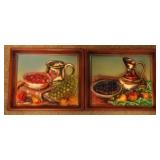 2 Ceramic Wall Hangings - 7.5" x 8.5"
