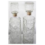 2 pc Glass Decanters - 12" Tall