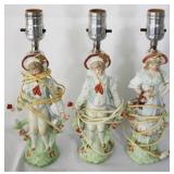 3 pc Decorative Figure Lamps - 12" Tall