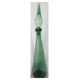 Green Glass Decanter - 22" Tall