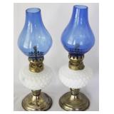 2 pc Oil Lamps - 9" Tall