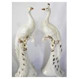 2 pc Ceramic Bird Statues - 11.5" Tall