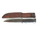 Vintage Hunting Knife w / Sheath - 11" Long