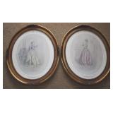 2 pc. Set Framed Prints - 23" x 20"