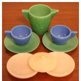 8 Colored Glass Tea Set