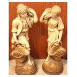 2 Plaster Figures - 20" Tall