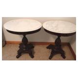 2 pc Marble Top Tables - 26" x 23" x 18"