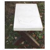 Wood Stool - 18" x 11.5" x 17"