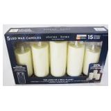 5 pc LED Wax Candle Set - New
