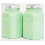 Pair Jadeite Salt & Pepper Shakers