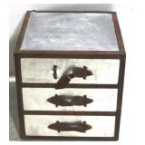 Lazzaro Leather Trim 3 Drawer Stand