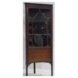 English Carved Mahogany Corner Cupboard