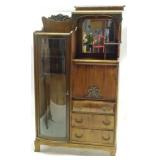 Intricately Carved Bird Oak Side By Side