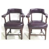 Vintage Pair Arm Chairs 38x27x24