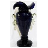 Monumental Art Glass Dark Purple Vase 16.5"