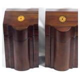 Pair Inlaid Mahogany Knife Boxes