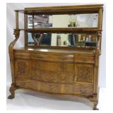 Outstanding Carved Oak Lion Adorned Buffet