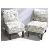 Pair Powell Armless Accent Chairs