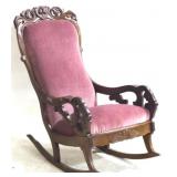 Victorian Heavily Carved Rocking Chair