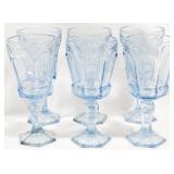 6 Fostoria Virginia Blue Glass Stems