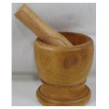 Wooden Mortar and Pestle