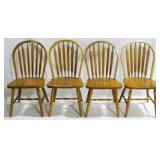 4 Windsor Back Oak Chairs 38x19x17