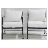 Pair Metal Patio Club Chairs