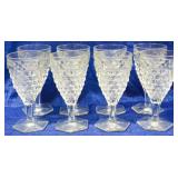 8 Fostoria American Water Goblets 7"
