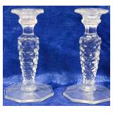 Pr Fostoria American Candlesticks 6.5"