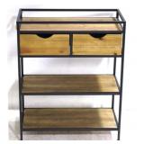 Three Hands 2 Drawer Wood/Metal Stand