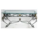 Metal & Glass Console Table 31x66x21