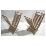 2 Teak Wood Folding Stands - 12" x 22" x 23"