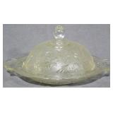 Sandwich Glass Domed Butter Dish