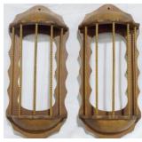Pair Wood Planter Wall Hangers