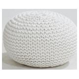 Knit Filled Round Pouf 15x24"
