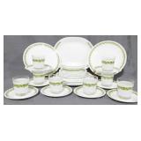 38pc Set Corelle Spring Blossom Green Dishes