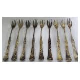9 Sterling Cocktail Forks 4.1oz