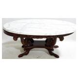 Carved Marble Top Table Coffee Table