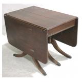 Mahogany Triple Pedestal Drop Leaf Table