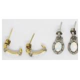 2 Pairs of Opal Earrings