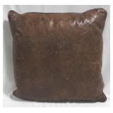 Leather Like Throw Pillow - 20" x 19"