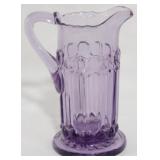 Purple Glass Pitcher Vase 5"